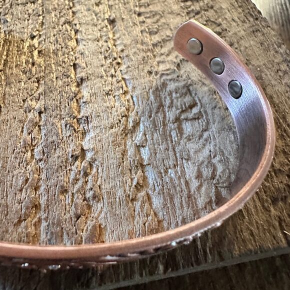 Boho Copper Floral Cuff Bangle Bracelet, Arthritis Relief, Gift Box - Picture 10 of 11